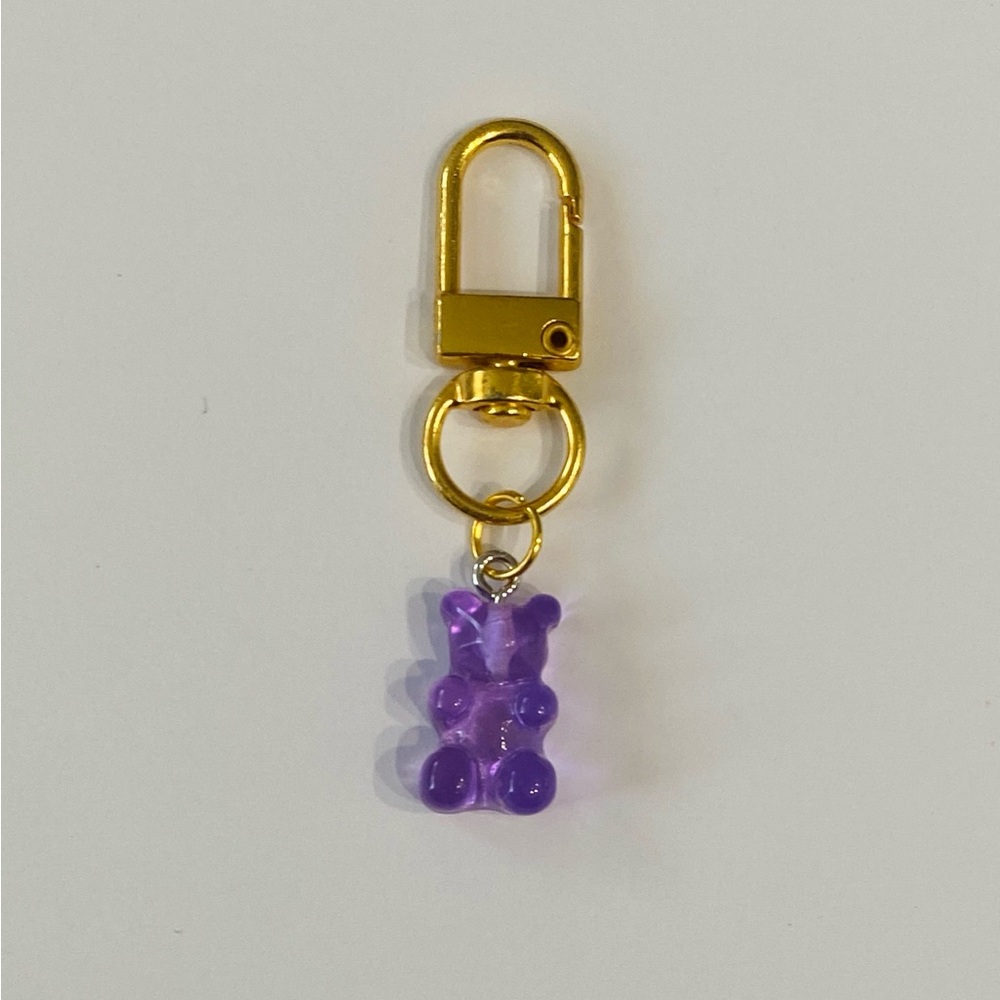 Purple Gummy Bear Gold Bag Charm